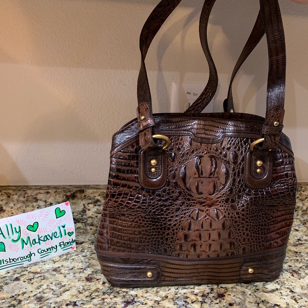 Brahmin Croc Embossed Bag Excellent Condition